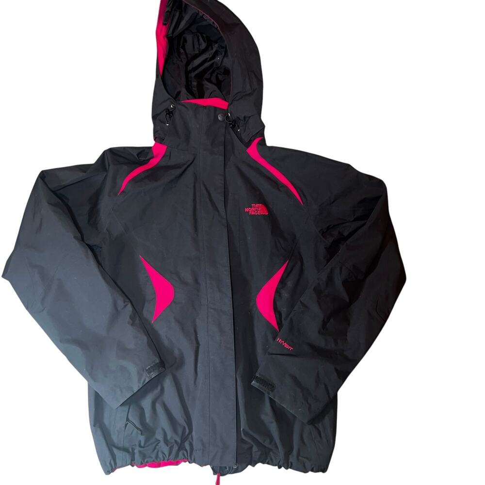 The North Face Nylon Jacket Women's size medium Black Pink HyVent